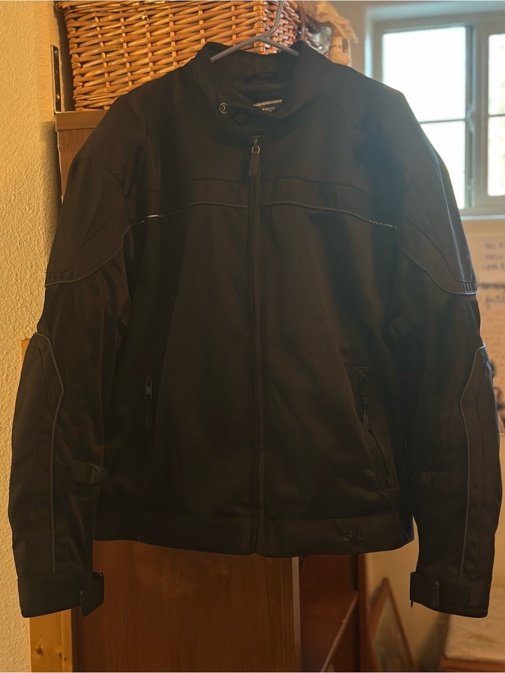 Bilt Men's Black Zip-Front Motorcycle Jacket with add-on pads
